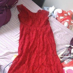 ENFOCUS Studio Red Lace Dress Size 6